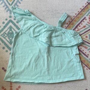 Janie and Jack Light Blue Ruffle Tank Top